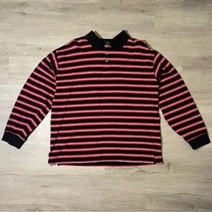 Bogari Stripped Long Sleeve Polo - XL